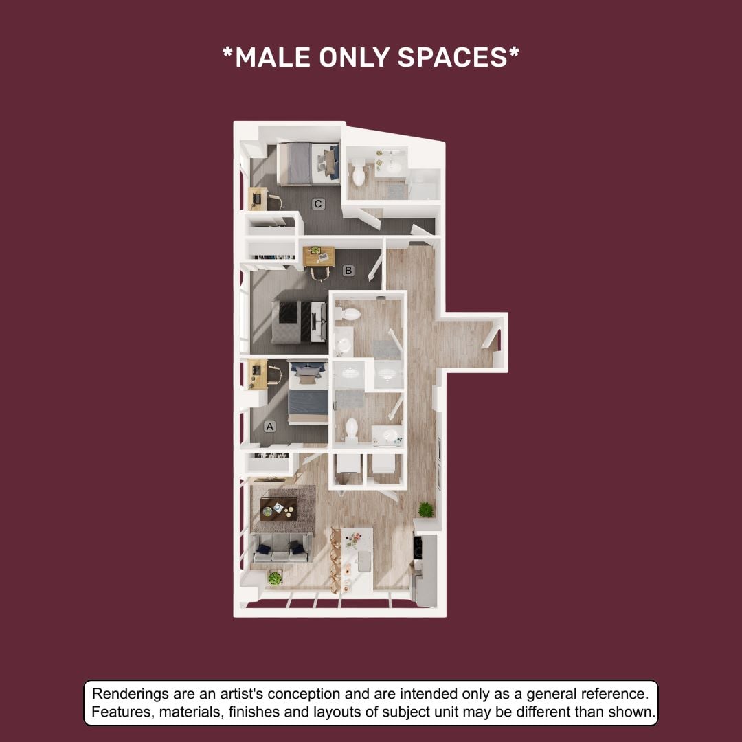 3BR/3BA – C3 floor plan