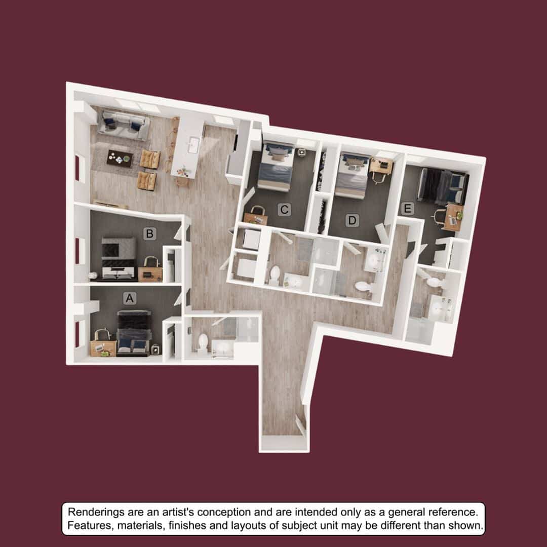 5BR/4BA – E4 floor plan