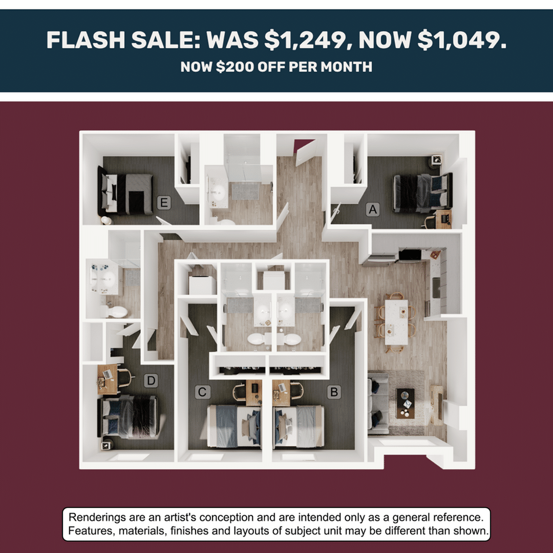 5BR/4BA – E3 floor plan