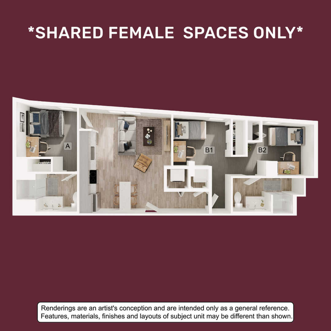 2BR/2BA – B3 floor plan