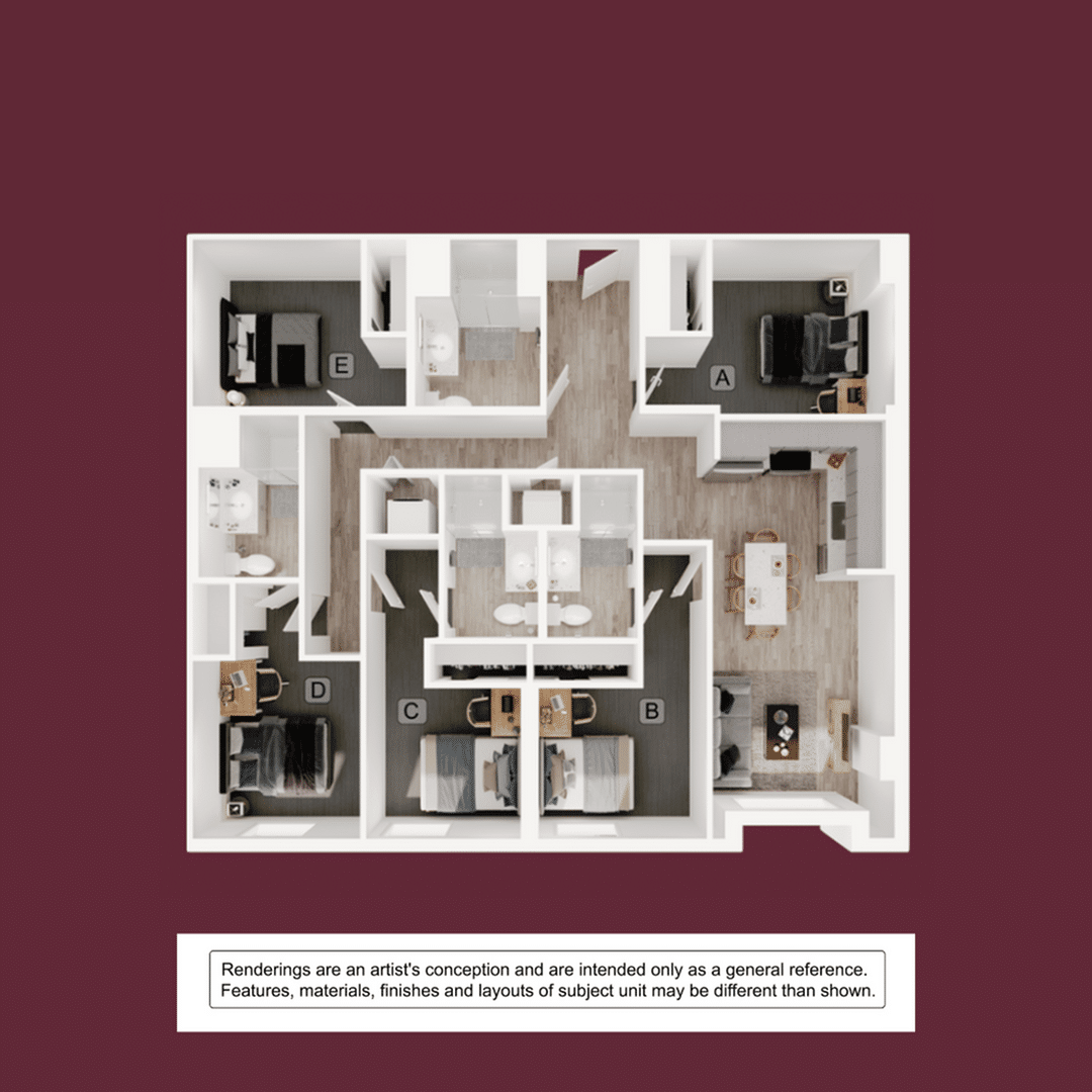 5BR/4BA – E3 floor plan